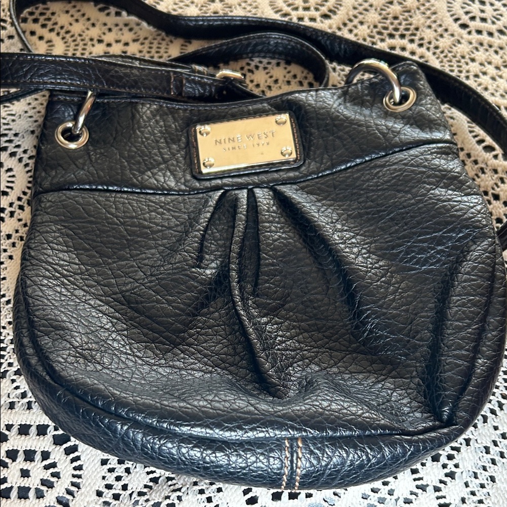 Nine West Black Textured Crossbody Bag